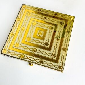 Vintage PARKER PEN Compact | Gold Square Petal Pattern | 1950s–60s Canada